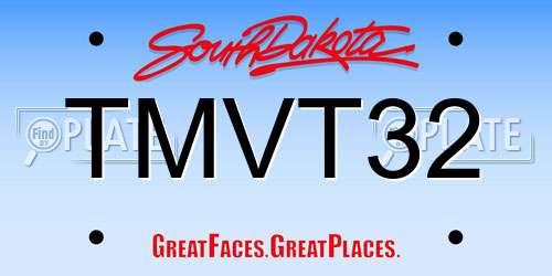 TMVT32 South Dakota License Plate