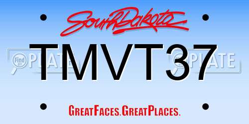 TMVT37 South Dakota License Plate