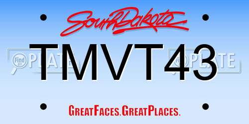 TMVT43 South Dakota License Plate