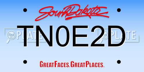 TN0E2D South Dakota License Plate