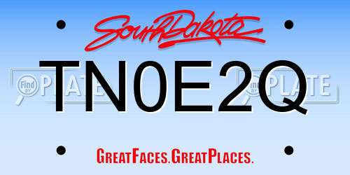 TN0E2Q South Dakota License Plate
