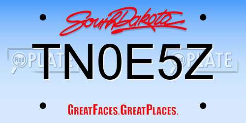 TN0E5Z South Dakota License Plate