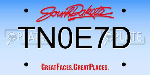 TN0E7D South Dakota License Plate