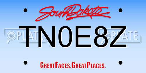 TN0E8Z South Dakota License Plate