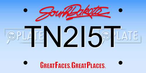 TN2I5T South Dakota License Plate