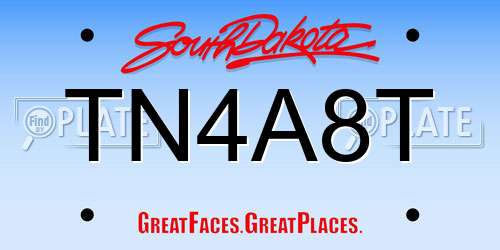 TN4A8T South Dakota License Plate