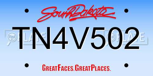 TN4V502 South Dakota License Plate
