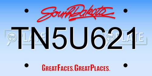 TN5U621 South Dakota License Plate