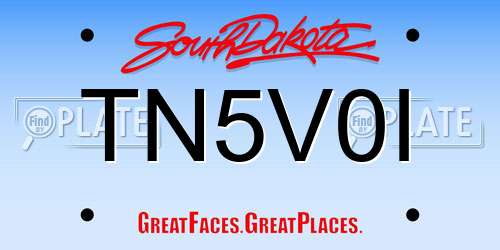 TN5V0I South Dakota License Plate