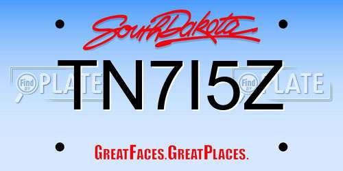 TN7I5Z South Dakota License Plate