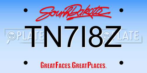 TN7I8Z South Dakota License Plate