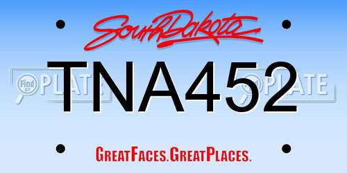 TNA452 South Dakota License Plate
