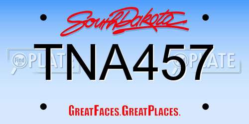 TNA457 South Dakota License Plate