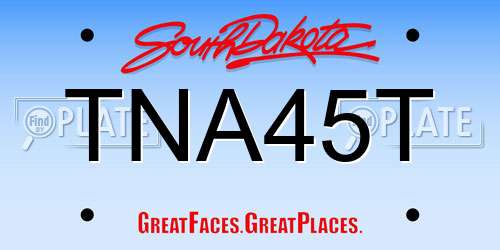 TNA45T South Dakota License Plate