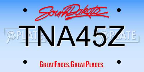 TNA45Z South Dakota License Plate