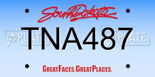 TNA487 South Dakota License Plate