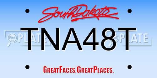 TNA48T South Dakota License Plate