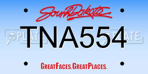 TNA554 South Dakota License Plate