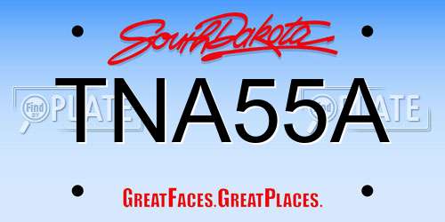 TNA55A South Dakota License Plate