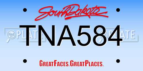 TNA584 South Dakota License Plate