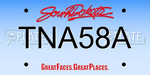 TNA58A South Dakota License Plate