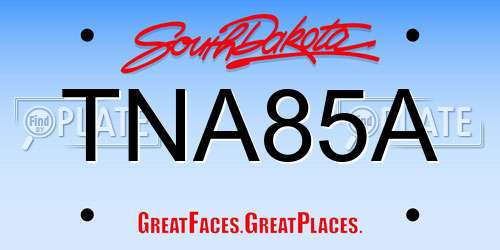 TNA85A South Dakota License Plate