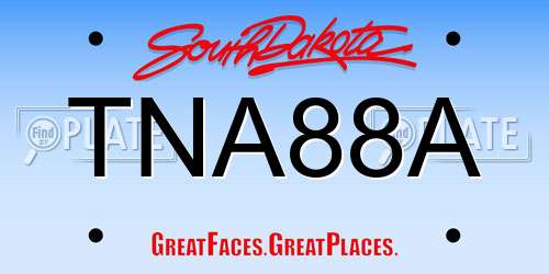 TNA88A South Dakota License Plate