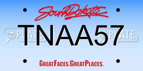 TNAA57 South Dakota License Plate