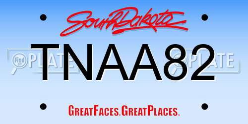 TNAA82 South Dakota License Plate