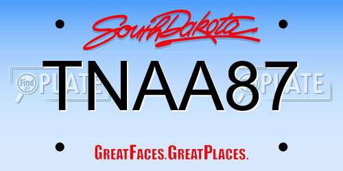 TNAA87 South Dakota License Plate