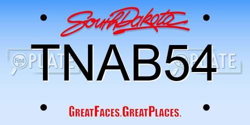 TNAB54 South Dakota License Plate