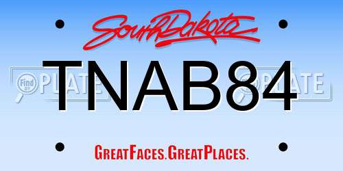 TNAB84 South Dakota License Plate
