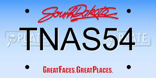 TNAS54 South Dakota License Plate