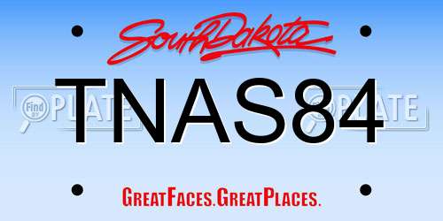 TNAS84 South Dakota License Plate