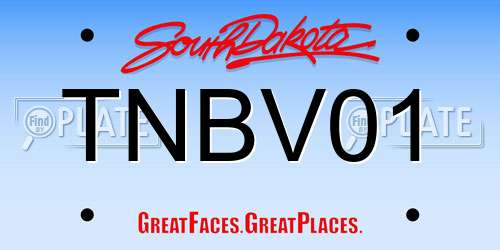 TNBV01 South Dakota License Plate