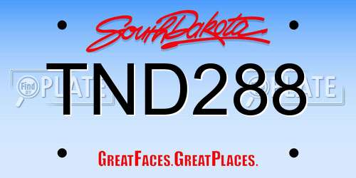 TND288 South Dakota License Plate