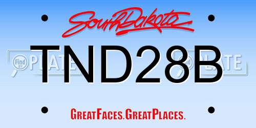 TND28B South Dakota License Plate