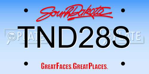 TND28S South Dakota License Plate