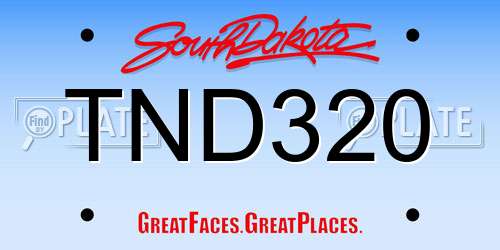 TND320 South Dakota License Plate