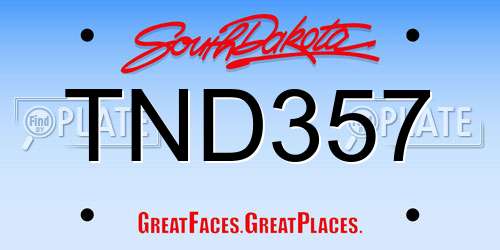 TND357 South Dakota License Plate