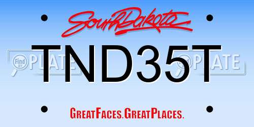 TND35T South Dakota License Plate