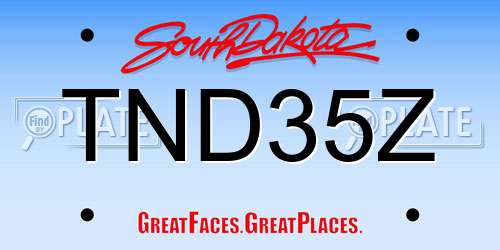 TND35Z South Dakota License Plate