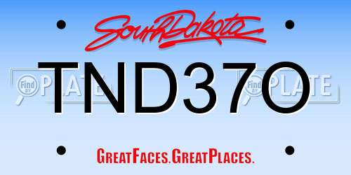 TND37O South Dakota License Plate