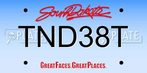 TND38T South Dakota License Plate