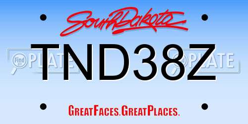 TND38Z South Dakota License Plate