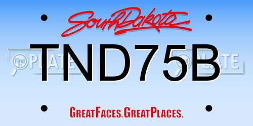 TND75B South Dakota License Plate