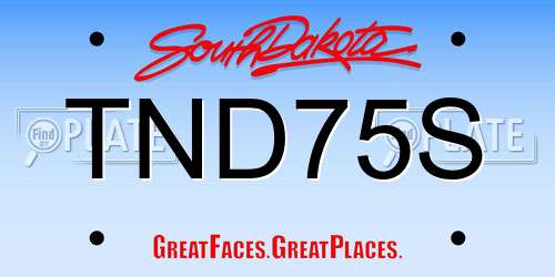 TND75S South Dakota License Plate