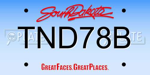 TND78B South Dakota License Plate
