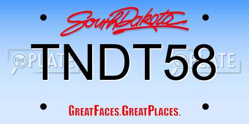 TNDT58 South Dakota License Plate