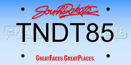 TNDT85 South Dakota License Plate